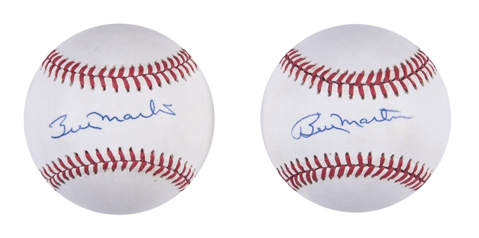 Billy Martin Single Signed OAL Baseball Pair (Beckett)
